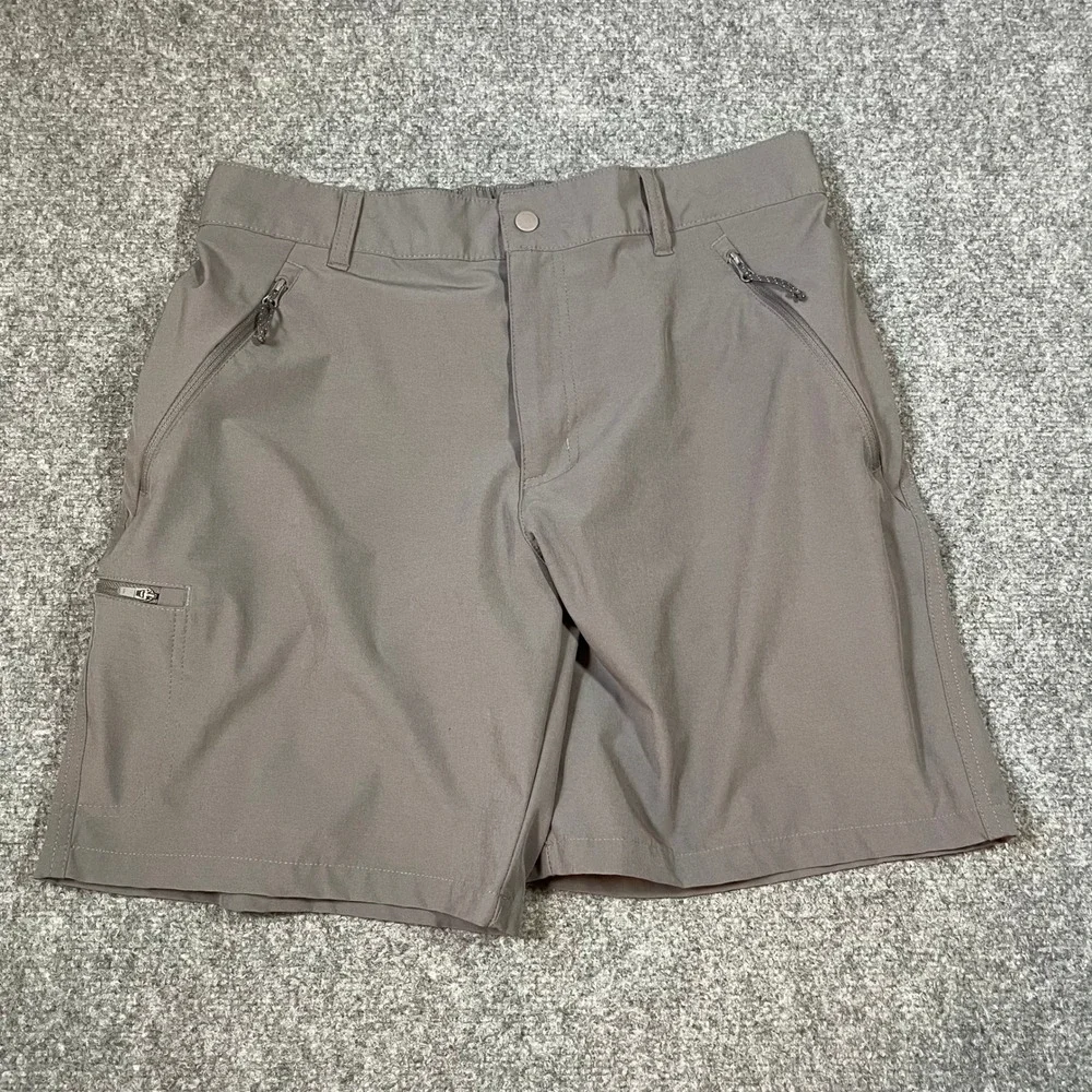 Columbia Hiking Shorts Mens 34 Gray Outdoor Stretch Zipper Pockets Gorpcore